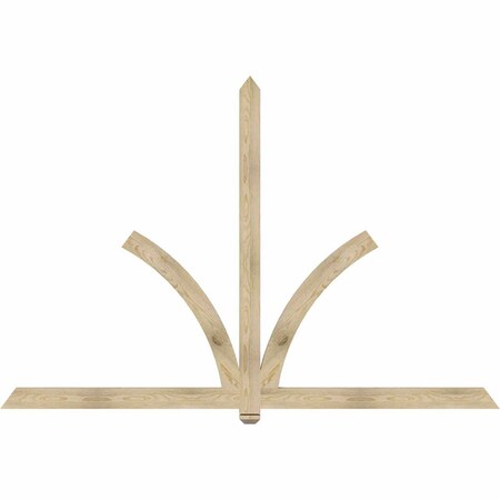 Ekena Millwork Redmond Rough Sawn Timber Gable Bracket, Douglas Fir, 96"W x 64"H x 2"D x 4"F, 16/12 Pitch GBW096X64X0204RED00RDF